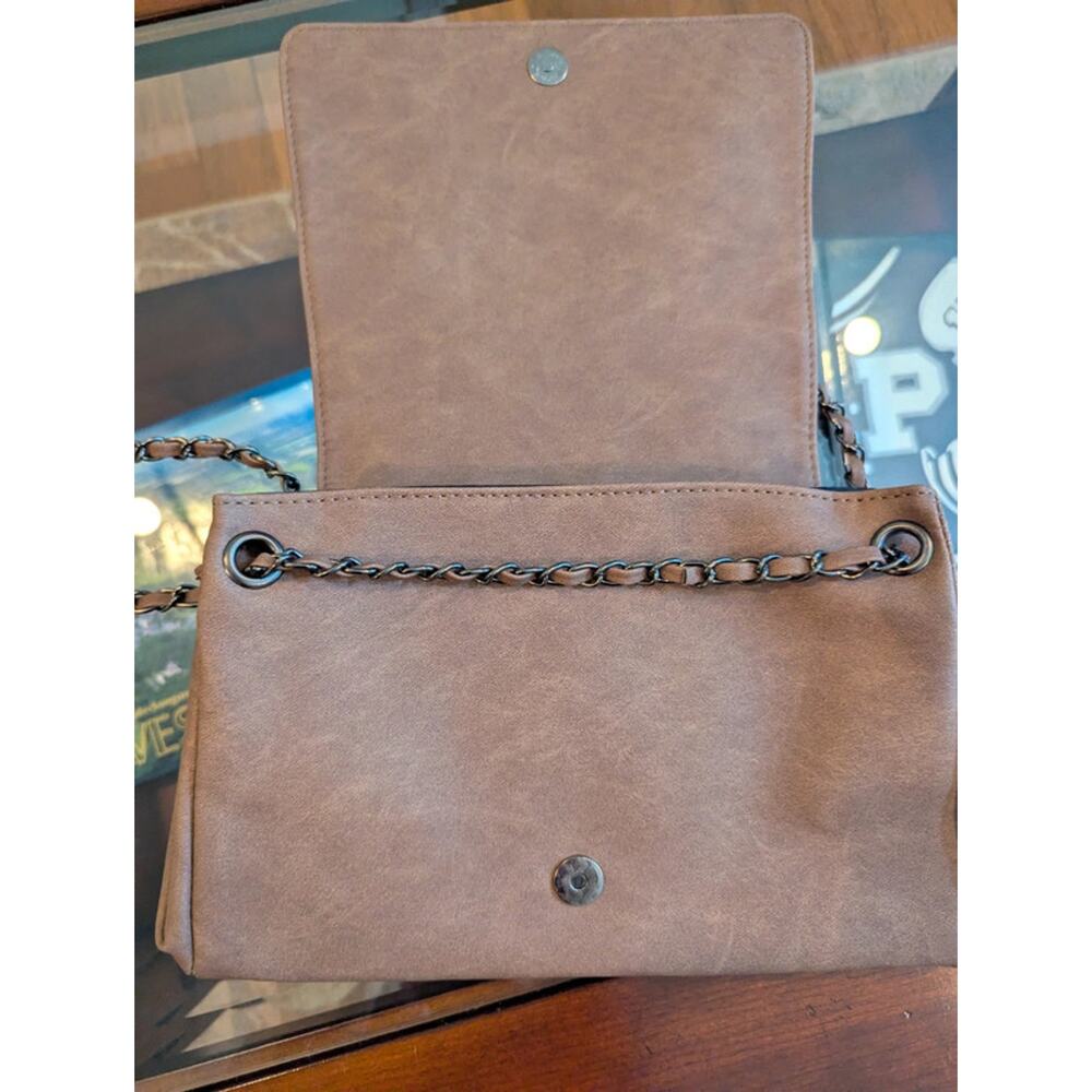 Mikaxiqi Australia Taupe Crossbody Bag Quiet Luxury Minimalist Vegan Suede - Picture 4 of 5